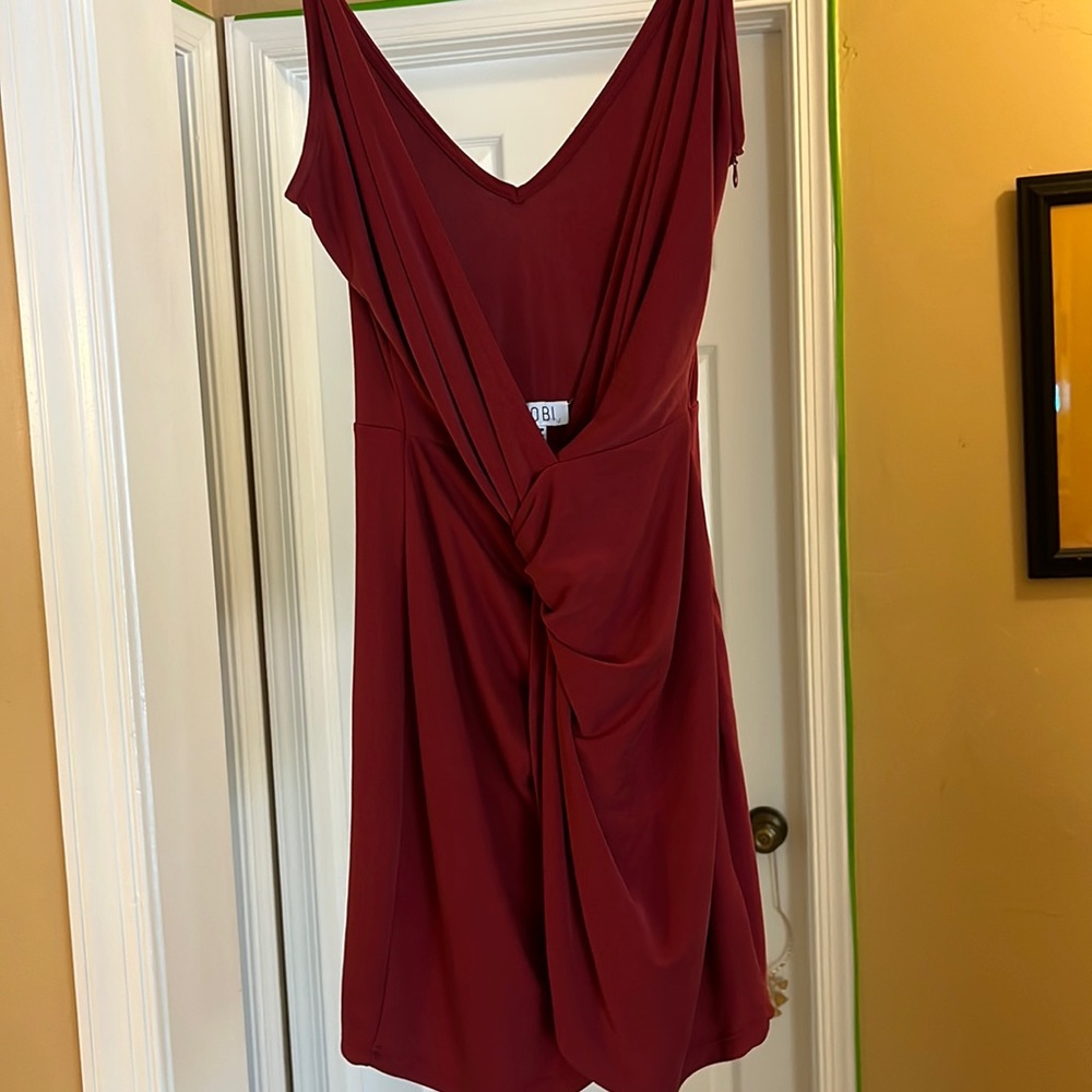 Tobi maroon twist front dress